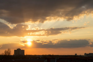 Clouds over Berlin, looking west, sunset Clouds over Berlin, looking west, sunset